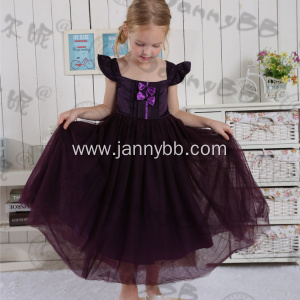 girl purple lace princess dress